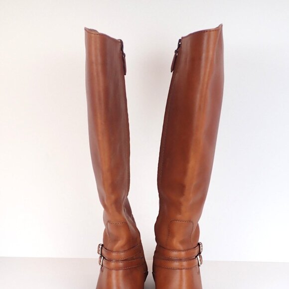 COLE HAAN DOVER Women's 8 B Brown Leather Designer Knee High Riding Boots - Picture 5 of 15